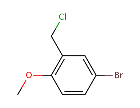 Molecular Structure of 7017-52-9 (4-BROMO-2-(CHLOROMETHYL)-1-METHOXYBENZENE)