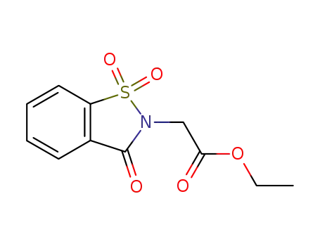 Molecular Structure of 24683-20-3 (Ethyl2,3-dihydro-3-oxo-1,2-benzisothiazole-2-acetate-1,1-dioxide)