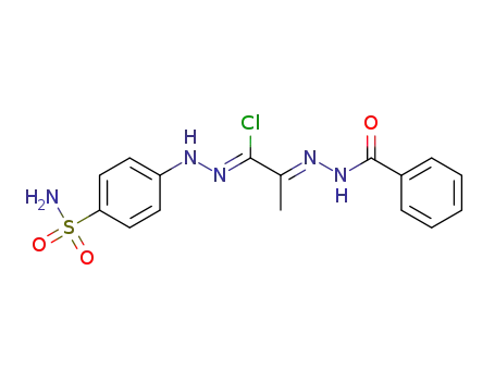 (1Z,2E)-2-(2-benzoylhydrazono)-N′-(4-sulfamoylphenyl)propanehydrazonoyl chloride