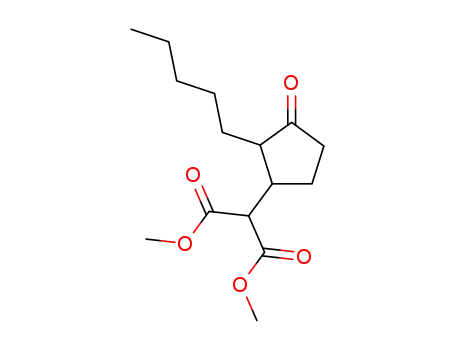 Molecular Structure of 51806-23-6 (dimethyl (3-oxo-2-pentylcyclopentyl)malonate)