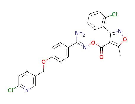 (Z)-N'-((3-(2-chlorophenyl)-5-methylisoxazole-4-carbonyl)oxy)-4-((6-chloropyridin-3-yl)methoxy)benzimidamide