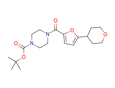 tert-butyl 4-(5-(tetrahydro-2H-pyran-4-yl)furan-2-carbonyl)piperazine-1-carboxylate
