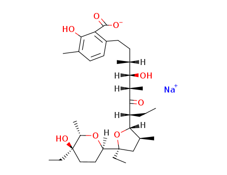 Benzoic acid,6-[(3R,4S,5S,7R)-7-[(2S,3S,5S)-5-ethyl-5-[(2R,5R,6S)-5-ethyltetrahydro-5-hydroxy-6-methyl-2H-pyran-2-yl]tetrahydro-3-methyl-2-furanyl]-4-hydroxy-3,5-dimethyl-6-oxononyl]-2-hydroxy-3-methy