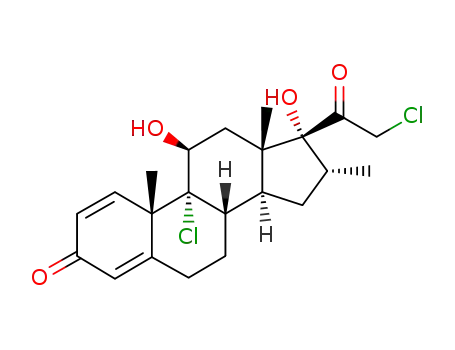 Molecular Structure of 105102-22-5 (Pregna-1,4-diene-3,20-dione,9,21-dichloro-11,17-dihydroxy-16-methyl-, (11b,16a)-)