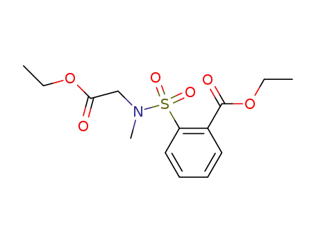 Molecular Structure of 113412-08-1 (Benzoic acid, 2-[[(2-ethoxy-2-oxoethyl)methylamino]sulfonyl]-, ethyl
ester)