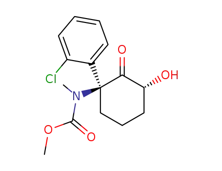 Molecular Structure of 91003-20-2 (Carbamic acid, [1-(2-chlorophenyl)-3-hydroxy-2-oxocyclohexyl]methyl-,
methyl ester, trans-)