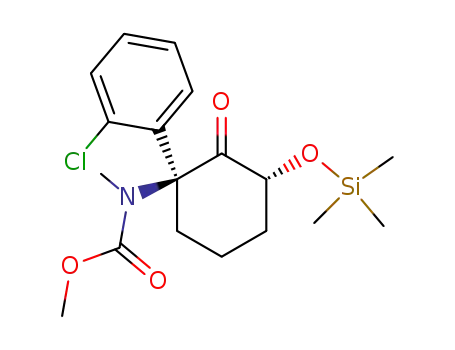 Molecular Structure of 91003-26-8 (Carbamic acid,
[1-(2-chlorophenyl)-2-oxo-3-[(trimethylsilyl)oxy]cyclohexyl]methyl-, methyl
ester, trans-)