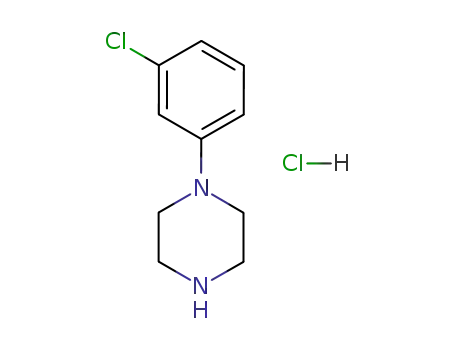 Molecular Structure of 13078-15-4 (1-(3-Chlorophenyl)piperazine hydrochloride)