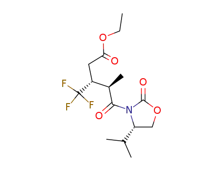 (3R,4R,4'S)-Ethyl 3-(trifluoromethyl)-4-methyl-5-<4'-(1''-methylethyl)-2'-oxazolidinon-3'-yl>-5-oxopentanoate