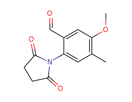 Molecular Structure of 90163-04-5 (Benzaldehyde, 2-(2,5-dioxo-1-pyrrolidinyl)-5-methoxy-4-methyl-)