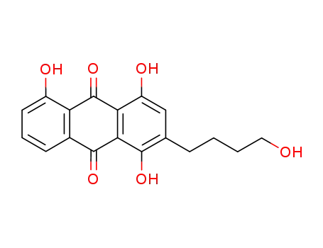 Molecular Structure of 69043-93-2 (9,10-Anthracenedione, 1,4,5-trihydroxy-2-(4-hydroxybutyl)-)