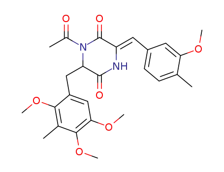 2,5-Piperazinedione,
1-acetyl-3-[(3-methoxy-4-methylphenyl)methylene]-6-[(2,4,5-trimethoxy-
3-methylphenyl)methyl]-, (Z)-