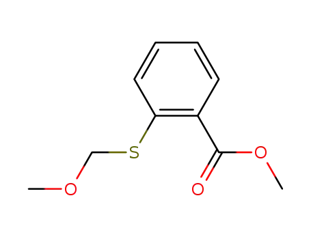 Molecular Structure of 146335-12-8 (Benzoic acid, 2-[(methoxymethyl)thio]-, methyl ester)
