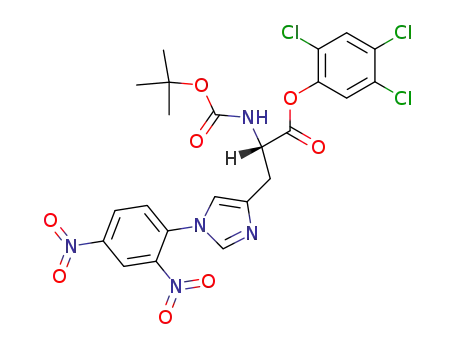 Molecular Structure of 95485-18-0 (L-Histidine, N-[(1,1-dimethylethoxy)carbonyl]-1-(2,4-dinitrophenyl)-,
2,4,5-trichlorophenyl ester)