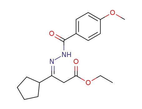 3-Cyclopentyl-3-[(4-methoxy-benzoyl)-hydrazono]-propionic acid ethyl ester