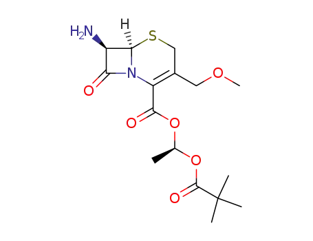 (6R,7R)-7-Amino-3-methoxymethyl-8-oxo-5-thia-1-aza-bicyclo[4.2.0]oct-2-ene-2-carboxylic acid (R)-1-(2,2-dimethyl-propionyloxy)-ethyl ester