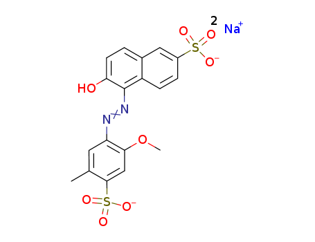 2-Naphthalenesulfonicacid, 6-hydroxy-5-[2-(2-methoxy-5-methyl-4-sulfophenyl)diazenyl]-, sodium salt(1:2)(25956-17-6)