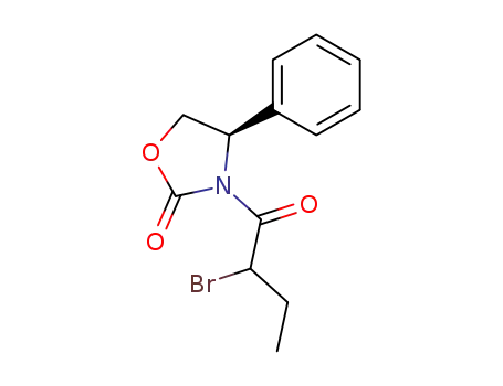 Molecular Structure of 369624-75-9 (2-Oxazolidinone, 3-(2-bromo-1-oxobutyl)-4-phenyl-, (4R)-)