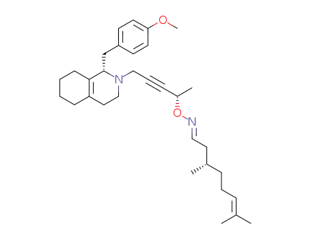 (E)-(3S)-7-dimethyl-oct-6-enal O-{4-[(1R)-(4-methoxy-benzyl)-3,4,5,6,7,8-hexahydro-1H-isoquinolin-2-yl]-(1S)-methyl-but-2-ynyl}-oxime