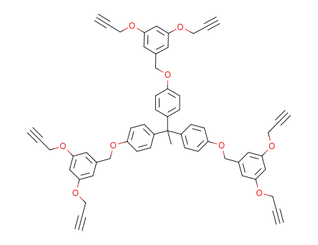 Molecular Structure of 852511-59-2 (Benzene,
1,1',1''-ethylidynetris[4-[[3,5-bis(2-propynyloxy)phenyl]methoxy]-)