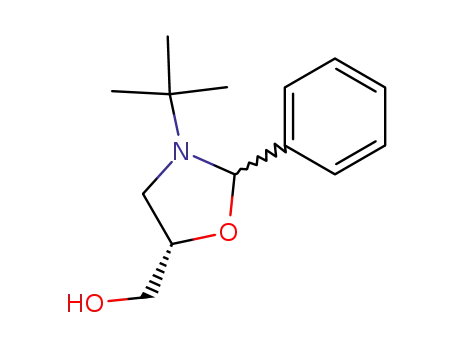 Molecular Structure of 194861-99-9 ([(5S)-3-tert-butyl-2-phenyl-1,3-oxazolidin-5-yl]methanol)