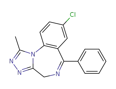 Molecular Structure of 28981-97-7 (4H-[1,2,4]Triazolo[4,3-a][1,4]benzodiazepine,8-chloro-1-methyl-6-phenyl-)