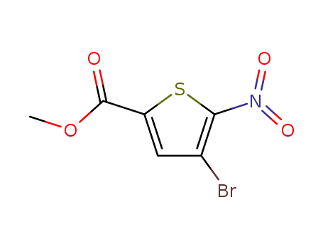 Molecular Structure of 31862-80-3 (2-Thiophenecarboxylic acid, 4-bromo-5-nitro-, methyl ester)
