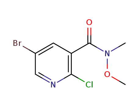 Molecular Structure of 885223-63-2 (5-Bromo-2-chloro-N-methoxy-N-methylpyridine-3-carboxamide)
