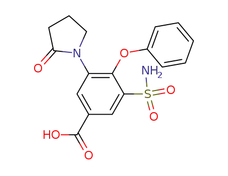 Molecular Structure of 89995-78-8 (Benzoic acid, 3-(aminosulfonyl)-5-(2-oxo-1-pyrrolidinyl)-4-phenoxy-)