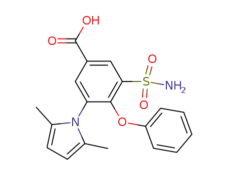 Molecular Structure of 67641-63-8 (Benzoic acid,
3-(aminosulfonyl)-5-(2,5-dimethyl-1H-pyrrol-1-yl)-4-phenoxy-)