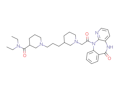 11-[[3-[3-[3-(Diethylaminocarbonyl)-1-piperidinyl]propyl]-1-piperidinyl]acetyl]-5,11-dihydro-6H-pyrido[2,3-b][1,4]-benzodiazepin-6-one