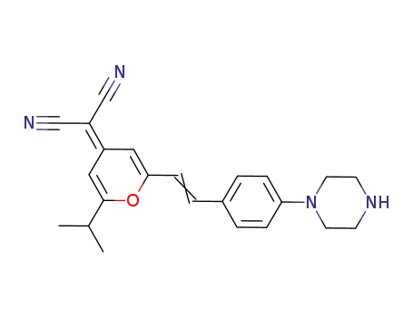 2-{2-[4-(piperazin-1-yl)styryl]-6-isopropyl-4H-pyran-4-ylidene}malonodinitrile