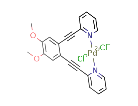dichloro-(1,2-dimethoxy-4,5-bis(2-pyridylethynyl)benzene)palladium