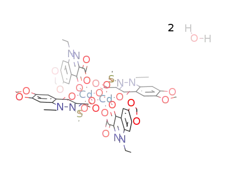 {Cd2(1-ethyl-1,4-dihydro-4-oxo(1,3)dioxolo(4,5-g)cinnoline-3-caboxylate)4(DMSO)2} * 2H2O