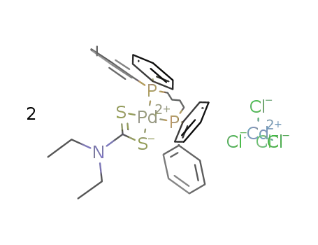 (N,N-diethyldithiocarbamato)[bis(diphenylphosphino)butane]palladium(II) tetrachlorocadmate(II)