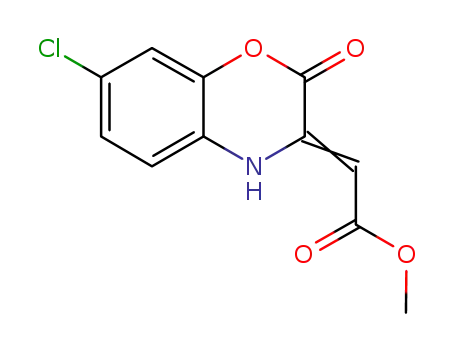 Molecular Structure of 91271-41-9 (Acetic acid, (7-chloro-2-oxo-2H-1,4-benzoxazin-3(4H)-ylidene)-, methyl
ester)