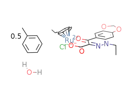 chlorido(η6-p-cymene)(cinoxacinato-κ2O,O')ruthenium(II)*water*0.5toluene