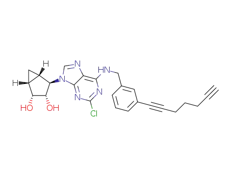 (1R,2R,3S,4R,5S)-4-(2-chloro-6-(3-(hepta-1,6-diynyl)benzylamino)-9H-purin-9-yl)bicyclo[3.1.0]hexane-2,3-diol