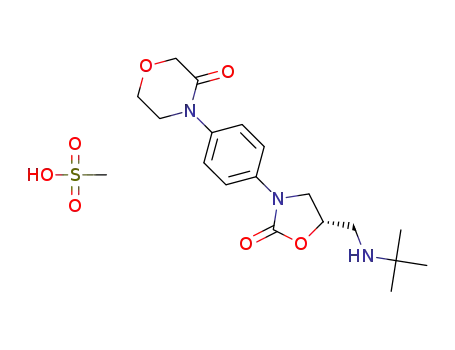 4-(4-((S)-5-(tert-butylaminomethyl)-2-oxooxazolidin-3-yl)phenyl)morpholin-3-one methanesulfonic salt