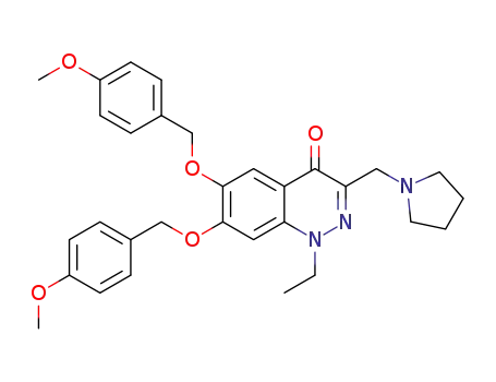 1-ethyl-6,7-bis((4-methoxybenzyl)oxy)-3-(pyrrolidin-1-ylmethyl)cinnolin-4(1H)-one