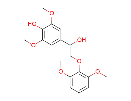 Molecular Structure of 65109-39-9 (Benzenemethanol,
a-[(2,6-dimethoxyphenoxy)methyl]-4-hydroxy-3,5-dimethoxy-)