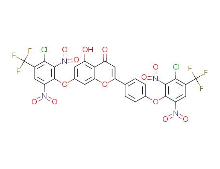 7-(3-chloro-2,6-dinitro-4-(trifluoromethyl)phenoxy)-2-(4-(3-chloro-2,6-dinitro-4-(trifluoromethyl)phenoxy)phenyl)-5-hydroxy-4H-chromen-4-one