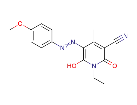 1-ethyl-6-hydroxy-5-((4-methoxyphenyl) diazenyl)-4-methyl-2-oxo-1,2-dihydropyridine -3-carbonitrile