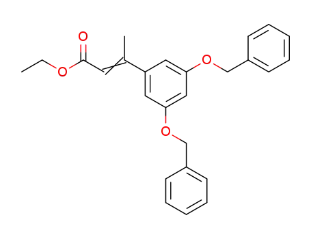 Molecular Structure of 63790-21-6 (2-Butenoic acid, 3-[3,5-bis(phenylmethoxy)phenyl]-, ethyl ester)