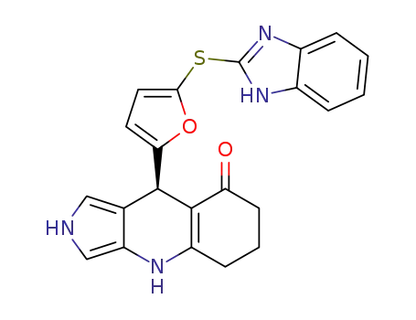 (+)-9-[5-(1H-benzimidazol-2-ylsulfanyl)-2-furyl]-2,4,5,6,7,9-hexahydropyrrolo[3,4-b]quinolin-8-one