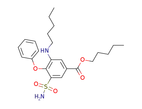 Molecular Structure of 28395-30-4 (Benzoic acid, 3-(aminosulfonyl)-5-(pentylamino)-4-phenoxy-, pentyl
ester)