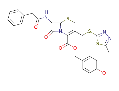 7-phenylacetylamino-3-[[2-(5-methyl-1,3,4-thiadiazolyl)thio]methyl]cephalosporanic acid p-methoxybenzyl ester