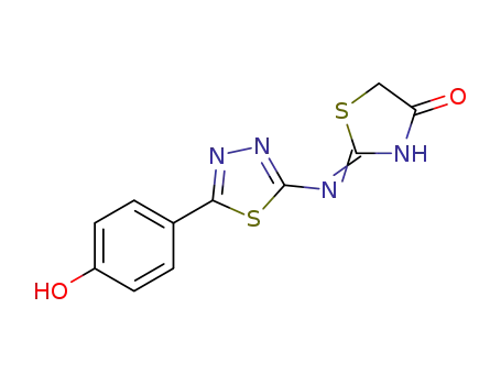 2-[(5-(4-hydroxyphenyl)-1,3,4-thiadiazol-2-yl)imino]-1,3-thiazolidin-4-one