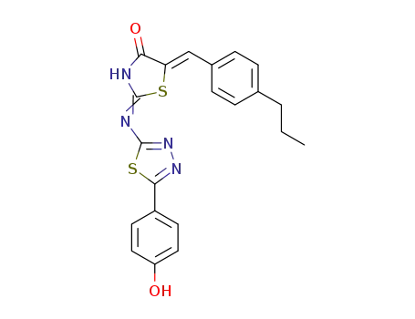 (5Z)-2-{[5-(4-hydroxyphenyl)-1,3,4-thiadiazol-2-yl]imino}-5-[(4-propylphenyl)methylidene]-1,3-thiazolidin-4-one