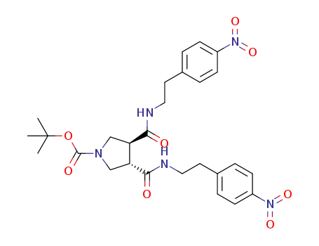 tert-butyl trans-3,4-bis((4-nitrophenethyl)carbamoyl)pyrrolidine-1-carboxylate